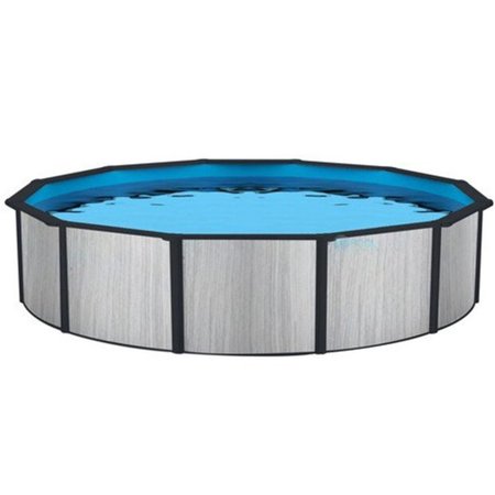 BLUE WAVE PRODUCTS 24 ft. Savannah Round Resin Pool with 8 in. Top Rail NB19822